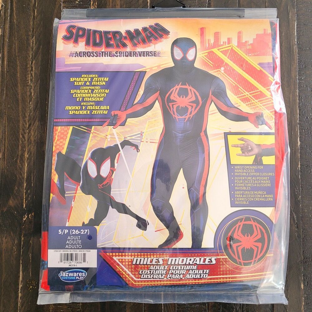 Spider-Man Miles Morales Adult Costume Size Small